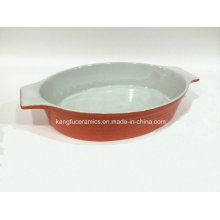 Customized Design Oval Ceramic Bakeware (Set)